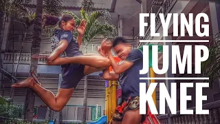 Flying jump knee