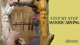 Carve a Woodspirit  Face in Found Wood -Full Hand Tool Tutorial