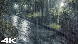 Overcome Stress with Heavy Rain at Rainy Night - Insomnia Relief
