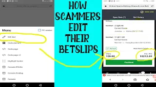 How To Edit Betslip | How Scammers edit their bet slips