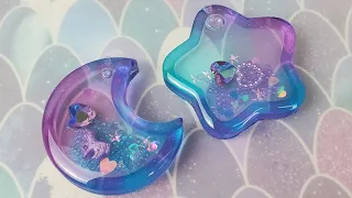 Watch Me Resin #17: Translucent Blue and Purple Resin Shaker Charms