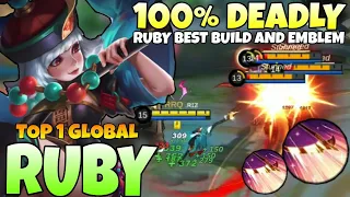 1 VS 5 Ruby 100% Deadly Lifesteal Queen!! Ruby Best Build 2022 | Top 1 Global Ruby | Mobile legends