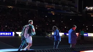 Nadal and Medvedev entering the court @Nitto ATP finals 2019