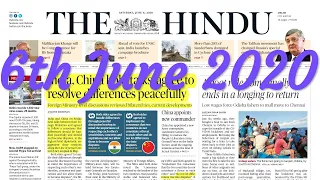 The Hindu Newspaper Analysis 6th June 2020,