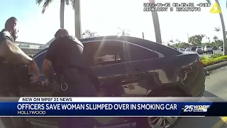 Woman rescued from smoking car in Hollywood