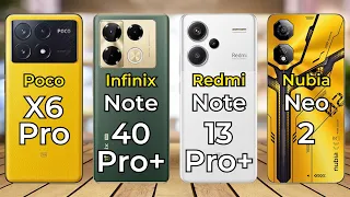 Poco X6 Pro Vs Infinix Note 40 Pro+ Vs Redmi Note 13 Pro Plus Vs Nubia Neo 2
