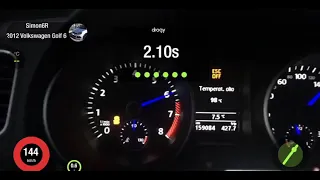 Vw Golf mk6 R 2.0 tfsi Stage 5 WMI big turbo GTX 3071 gen2  DSG 6 Speed acceleration 100-200 draggy