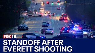 Shots fired in Everett standoff, suspect barricaded | FOX 13 Seattle