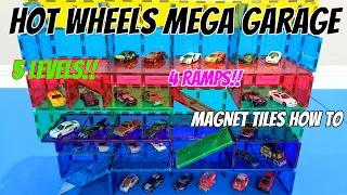 How to make a Mega Multi Level Hot Wheels garage using Magnet Tiles