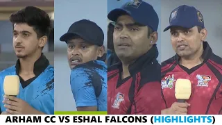 Arham CC vs Eshaal Falcons Highlights - MA Shah Trophy 2022 FINAL