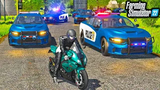 10 COPS CHASE SUPER-BIKE! (HELLCAT COP CARS) | FS22