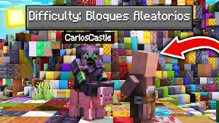 Paso Minecraft pero en un MUNDO de BLOQUES ALEATORIOS! 😂