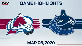 NHL Highlights | Avalanche vs. Canucks – Mar. 6, 2020