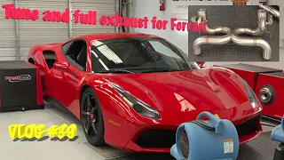 Ferrari 488GTB St2 in-house tune, Gintani Exhaust installation (Worst fitment ever worked on)VLOG#39