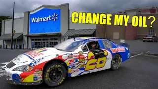 We drove a NASCAR to Walmart for an Oil Change!