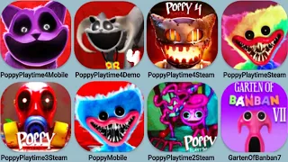 Poppy Playtime 3 Mobile, Garten Of Banban 7Mobi, Poppy Steam, Poppy 2 Mobile, Poppy 4 Mobile+ Steam