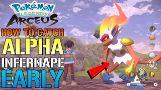 Pokemon Legends Arceus: How To Catch ALPHA INFERNAPE! The EASY Way Early In The Game