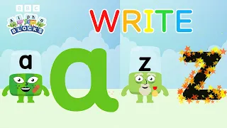 Writing letters A to Z with the Blocks | Learn to write | @Alphablocks