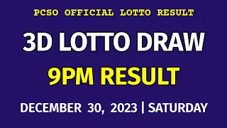 3D LOTTO RESULT 9PM DRAW December 30, 2023 PCSO SWERTRES LOTTO RESULT TODAY 3RD DRAW EVENING