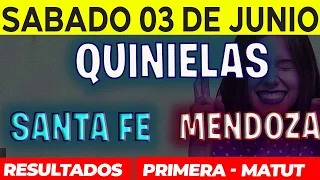 Quinielas Primera y matutina de Santa Fé y Mendoza Sábado 3 de Junio