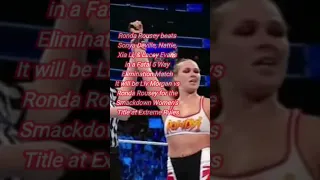 Ronda Rousey beats Sonya Deville, Nattie, Xia Li, & Lacey Evans in a Fatal 5 Way Elimination Match.