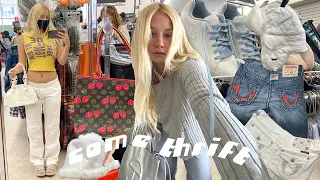 COME THRIFT FALL CLOTHES WITH ME | y2k accessories, outerwear, lowrise jeans & knitwear