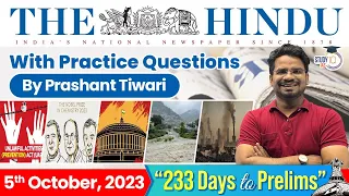 The Hindu Analysis by Prashant Tiwari | 5 October 2023 | Current Affairs Today | StudyIQ