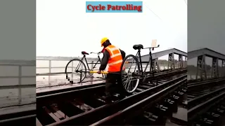 Easy Track Patrolling by Cycle | Railway track Patrolling
