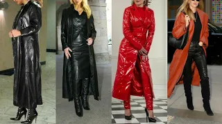 Gorgeous and outstanding long  leather power dresses  leather fashion  leather outfits