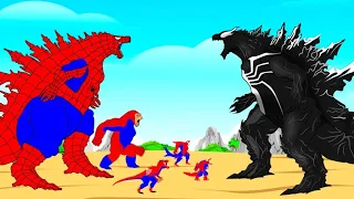 Rescue TEAM GODZILLA SPIDER & KONG From VENOMZILLA : Who Will Win | Godzilla Cartoon Compilation