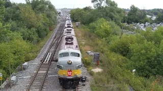 CP 1401 leading the Royal Canadian Pacific out of Walkley Yard