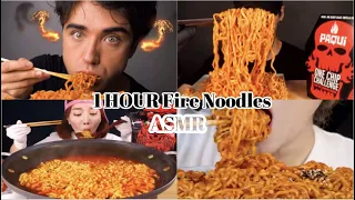 1 HOUR Nuclear Fire Noodles ASMR | Compilation