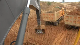 The Best Video Volvo Excavator Cutting Dirt Loading Into Dump Truck