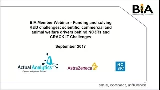 BIA Webinar- Funding and solving R&D challenges with NC3Rs, AstraZeneca and Actual Analytics