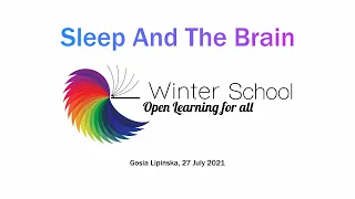 Neuropsychology of sleep: Dr Gosia Lipinska