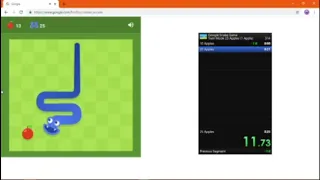 Google Snake Game Twin Mode 24.2s (1 Apple, Standard, Small) Former WR