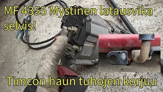 MF 4355 latausvika selvis ja Timcon haun tuhojen korjausta