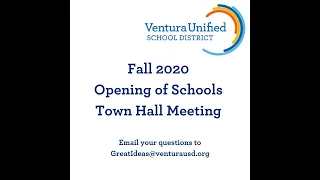 Family Town Hall Meeting Regarding Fall 2020 Opening- Mon. July 13, 2020