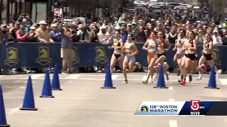 Crowds pack Boston Marathon finish line for first races of weekend