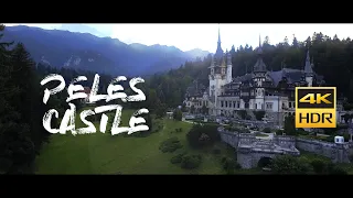 Peleș Castle in Sinaia, Romania | 4K Drone Stock Footage