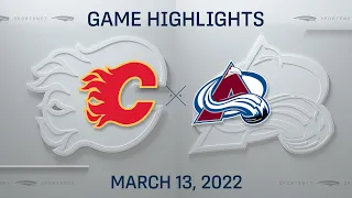 NHL Highlights | Flames vs. Avalanche - Mar 13, 2022