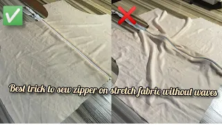 ✅A very important sewing trick. Zipper stitching on stretch Fabric without Zigzag waves.