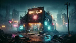 Dystopian Nightclub Ambience with Rain Sounds for 8 Hours | Rainy Cyberpunk City