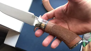 Популярные охотничьи ножи С390 ЭЛМАКС премиум сталь отправляю красивые рукояти на ножах с мамонтом