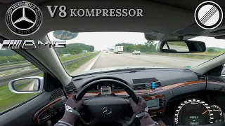 Mercedes w220 s55 AMG Acceleration Top Speed Autobahn POV Drive