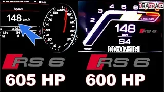 2020 Audi RS6 600 HP vs 2016 Audi RS6 Performance 605 HP - Acceleration Sound 0 -250km/h