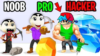 NOOB vs PRO vs HACKER in ADVENTURE MINER with SHINCHAN and CHOP x FRANKLIN GTA 5