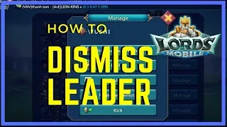 Lords Mobile: How to Remove or Dismiss Inactive Leader