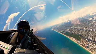 Exclusive cockpit view of F-22 Raptor Demo's First Ever Flare Show