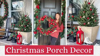 CHRISTMAS 2022 DECORATE WITH ME, Part 4 | Christmas Porch, Christmas Entryway + Christmas DIY Wreath